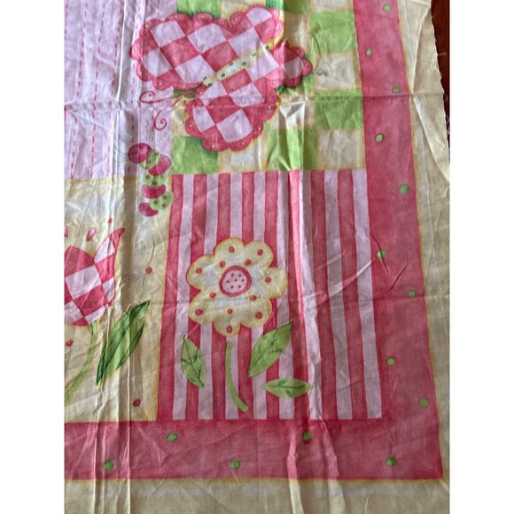 Bug A Boo Butterfly & Flower Quilt Panel 36"x44" Pink/Green/Yellow Cotton Fabric - Picture 4 of 7